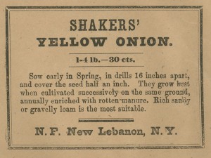 George Lyon purchased Shaker Seeds circa 1820 photo courtesy Hamilton College Library Digital Collection