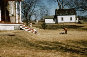 The Hartin children at play around 1960 Note the finely turned porch posts the house in the rear to the east was once close to the road